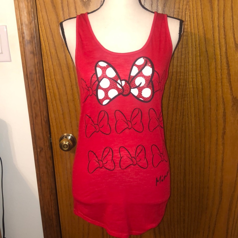 Mini mouse rhinestone bow  racer back tank